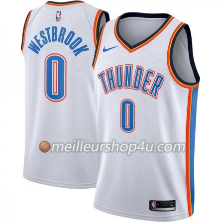 Maillot Basket Homme Oklahoma City Thunder Russell Westbrook 0 Nike 2017-18 Blanc Swingman
